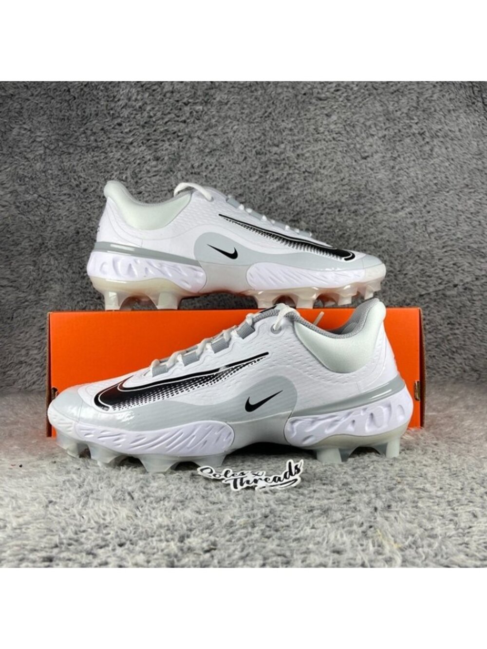 Nike Alpha Huarache Elite 4 Low MCS Baseball Size 10 Men White Grey FD6255-100